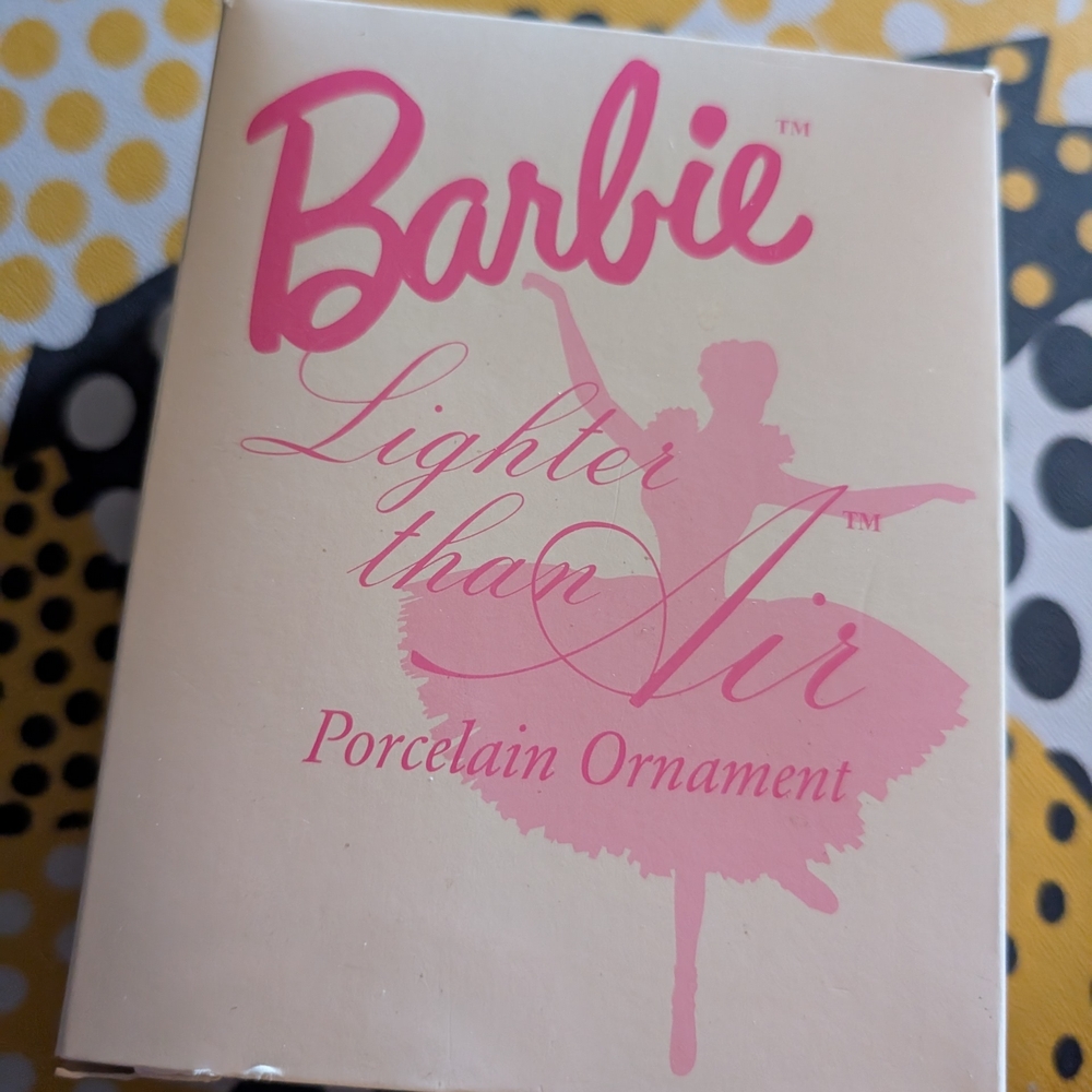 Barbie Porcelain Ornament Box with Pink Logo and Ballerina Graphic